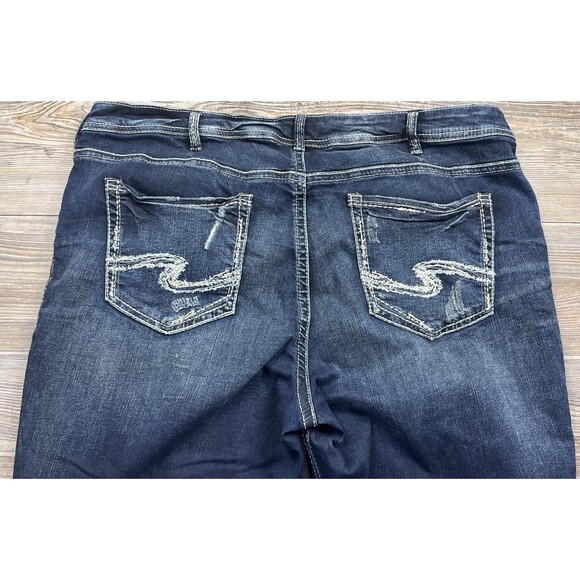 Silver Jeans Suki Denim Capri Blue Jeans Stretch Distressed Women's Plus Size 20 - Picture 4 of 12